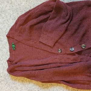 Orange Button Cardigan Dip Size L